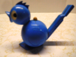 Vintage Made In West Germany Loli-Baby #934 Blue Plastic Bird Water-Whistle