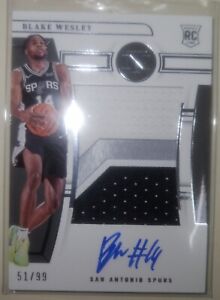 New ListingBLAKE WESLEY 2022-23 NATIONAL TREASURES #116 ROOKIE PATCH AUTO 51/99 SPURS RC