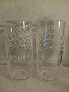 Belvedere Vodka drinking glass (lot of 2) 12 oz. acrylic