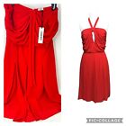 L'AGENCE Women’s Crepe Halter Red Cocktail Dress Sz 6 Lined Knee Length