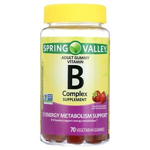 Spring Valley Vitamin B Complex Supplement Adult Vegetarian Gummies, 70 count..+