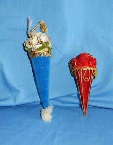 Vintage Cone Shaped Flower Topped Christmas Ornaments