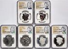 2023 ( MS70 PF70 ) 6-Coin Set $1 Morgan & Peace Silver Dollars FDOI NGC FDI