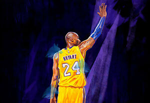 Kobe Bryant Fine Art Painting Glossy Quality Paper Poster Size Print