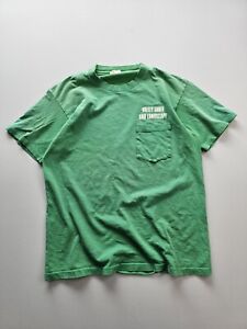 Vintage 1980s Green Faded Single Stitch Pocket T-shirt Distressed Grunge L