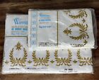 Vintage Wamsutta Standard Double Flat Sheet And Pillow Cases Lot White Gold