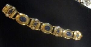 Joan Rivers Multi Stone Link Bracelet Gold 7 1/2