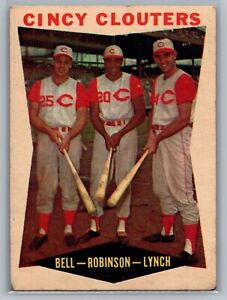 1960 Topps - #352 Frank Robinson, Gus Bell, Jerry Lynch - HOF VG *TEXCARDS*