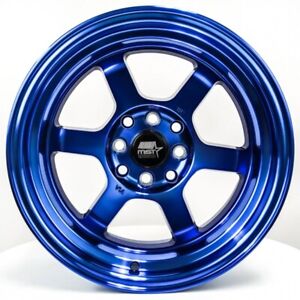 15x8 Sonic Blue Wheels MST Time Attack 4x100/4x114.3 0 (Set of 4)  73.1