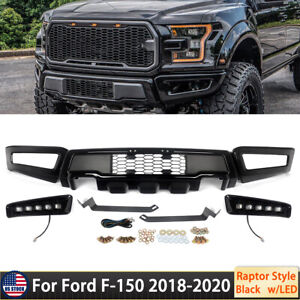 Steel Black Front Bumper Assembly Raptor Style w/ LED For Ford F-150 2018-2020 (For: 2020 F-150 XLT)
