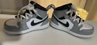 Nike Air Jordan 1 Mid Light Smoke Grey Black Toddler Baby Boy Size 7C No Box