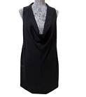 Bcbg Maxazria Sheath Dress Tuxedo Collar Black Sleeveless Womens Size 4