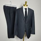 Samuelsohn X Saks Fifth Avenue Suit Mens Gray Stripe Wool Super 120s 42R 34W