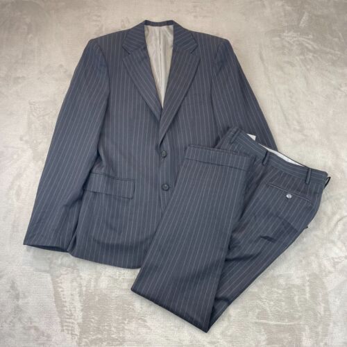 Stefano Ricci Suit 40R Gray Striped Wool Super 120s Made in Italy 32X32 $7,000