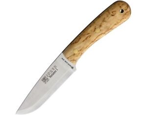 Joker CL135 Montanero Fixed Blade Curly Birch Drop Point Knife W/Sheath