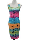 Fashion Nova Womens Got Ya Vision Blurred Tie Dye Mini Dress Wet Look XL