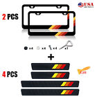 For Toyota Accessories Set Car License Plate Frame Cover+Door Sill Protector N9 (For: 2024 Toyota Camry)