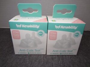 4 Herobility Anti-Colic Teat 0+ Month Small Baby Bottle Nipples, 2 pks of 2 each