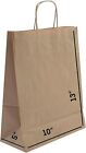 50 Pcs Brown Paper Gift Bags 10x5x13 - Handles for Shopping, Grocery, Gift