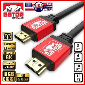 8K HDMI 2.1 UHD Cable HDTV 3D 2160P HDR 120Hz 48Gbps Dolby HDCP 2.2 RGB 4:4:4
