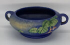 ROSEVILLE POTTERY FUCHSIA CONSOLE BOWL in BLUE #348-5, 1938 5” Excellent!