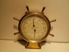 Airguide Brass Ship Wheel Boat Marine Weather Thermometer Humidity USA