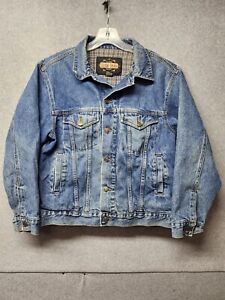 Vintage 90s Guide Gear Flannel Lined Denim Jean Trucker Western Work Jacket M