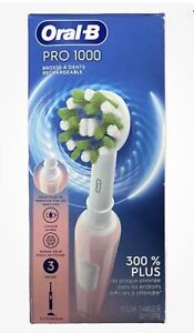 Oral-B Pro 1000 Rechargeable Toothbrush Deep Cleaning Action Pink/White  NEW