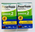 2 BOXES Bausch+Lomb PreserVision AREDS 2 Formula 120 Softgel Exp 01/25+