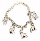 Vintage Kitty Cat Kitten Lovers Gift Charm Bracelet ￼ 7.5” Silver Tone