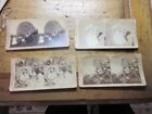 New ListingFOUR ~Small Girls~ Trick Photography Stereoview c1897 Underwood Children Play #1