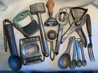 Vintage Kitchen Utensils Cooking Gadgets Baking Aluminum Marked LOT OF 11 Items