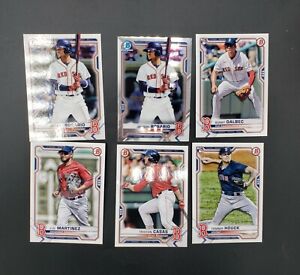 2021 Bowman Chrome Baseball Card Red Sox Team Break Lot