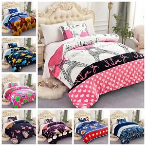 Kids Comforter Micromink Sherpa Comforter Set Twin Size with Pillow Sham