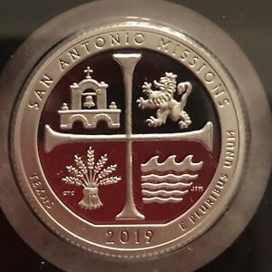 2019 S NATIONAL Parks Quarter ATB Proof .999 SILVER   San Antonio MISSIONs #A3