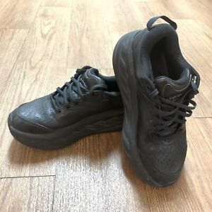 HOKA BONDI SR Womens Shoes Size 8.5 BLACK BBLC Slip & Water Resistant READ