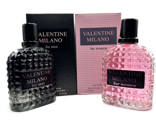 Valentine Milano for Women &Valentine Milano for Men 3.4 Fl.oz. EDP Perfume 2PK
