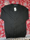 Forever 21 Men Black Cardigan Size Large New With Tags - Black Buttons