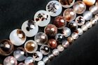 Natural Flower Agate Beads Grade AAA Round Gemstone Loose Beads 4/6/8/10-11/12MM