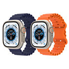 For Apple Watch Series Ultra 2 9 8 7 SE 6 iWatch 49mm Ocean Silicone Strap Band
