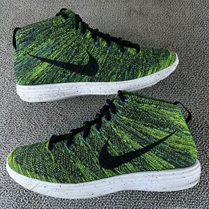 Nike Lunar Flyknit Chukka Night Factor Green Black Running Shoes Men's Size 10