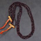154 Cts 3 Strands Red Garnet Faceted Round Shape Beaded Necklace SK 33 E520