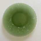 Green Glass Plate, Jadeite? Scroll Design And Edges,