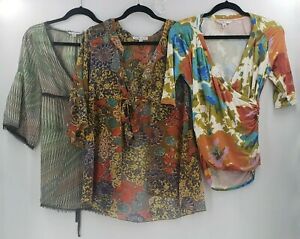 LOT of 3 CABI Blouses Work Wear Spring Multicolored Career Tops Size Small Sz S