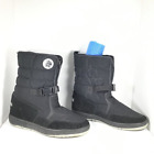 Khombu Women Winter Snow Boots Zipper Closure Buckles Black Size 10