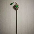 New ListingChinese Miao silver inlaid jade flower hairpin