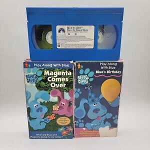 Lot of 3 Blues Clues Vhs  Nick Jr Blue’s Birthday, Magenta Comes Over....