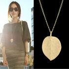 Women Graceful Golden Leaf Exquisite Pendant Necklace Long Sweater Chain B_-_