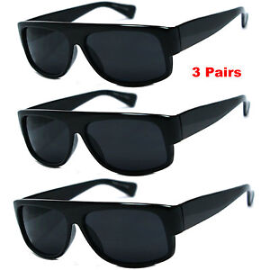 3 PACK LOT Wholesale Bulk Sunglasses Super Dark EAZY E OLD SCHOOL LOCS Gangster