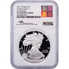2021 W Silver Eagle S PF70 Ultra Cameo NGC Signed by Mercanti T-1 GAUDIOSO T-2